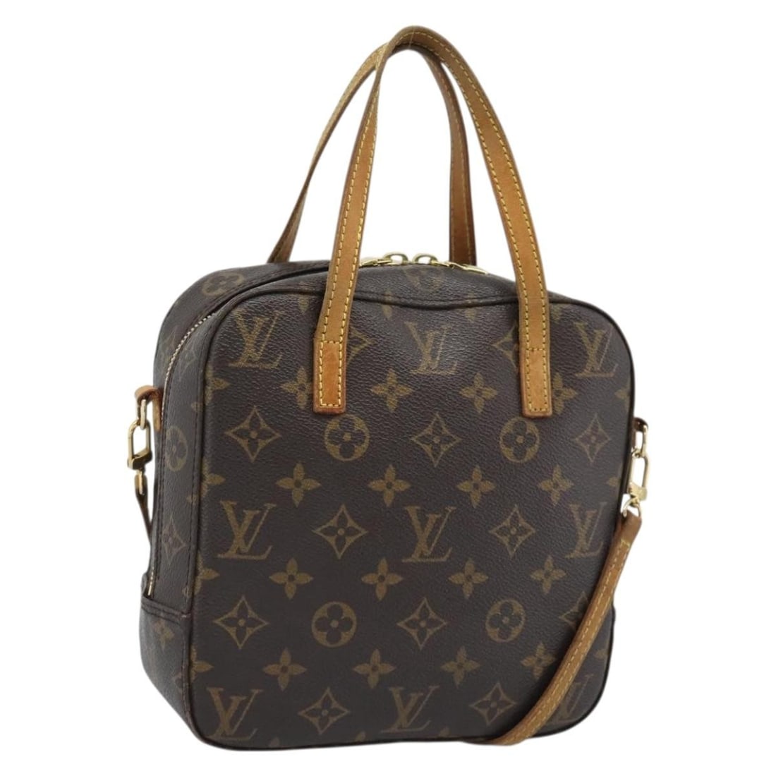 Louis Vuitton M47500 Spontini Monogram Canvas Handbag with Shoulder Strap: Louis Vuitton M47500 Spontini Monogram Canvas Handbag with Shoulder Strap Louis Vuitton Monogram Spontini Hand Bag in Monogram Canvas, style M47500, made in France. It includes a shoulder strap and me