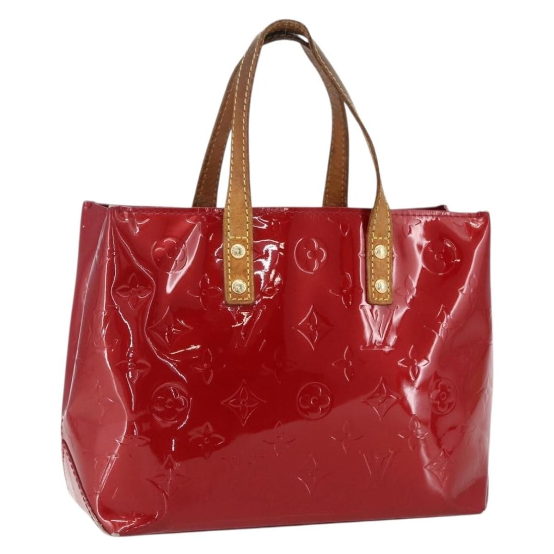 Louis Vuitton Reade PM Vernis Hand Bag Pomme D'amour M91990: Louis Vuitton Reade PM Vernis Hand Bag Pomme D'amour M91990 Louis Vuitton Monogram Vernis Reade PM handbag in Pomme D'amour, made from patent leather and crafted in France. This bag is identified by p