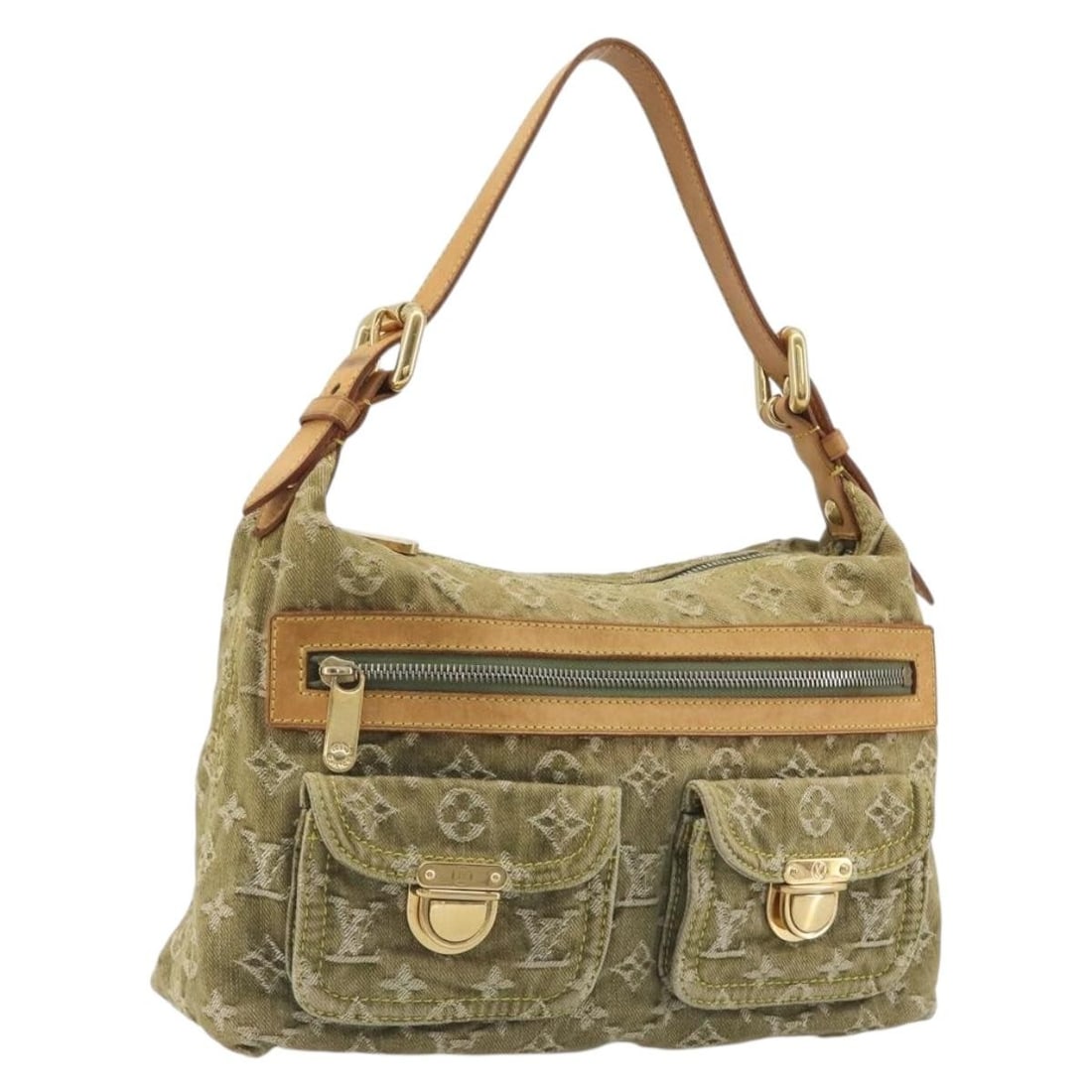 Louis Vuitton M95213 Buggy PM Khaki Monogram Denim Shoulder Bag (1 of 18)