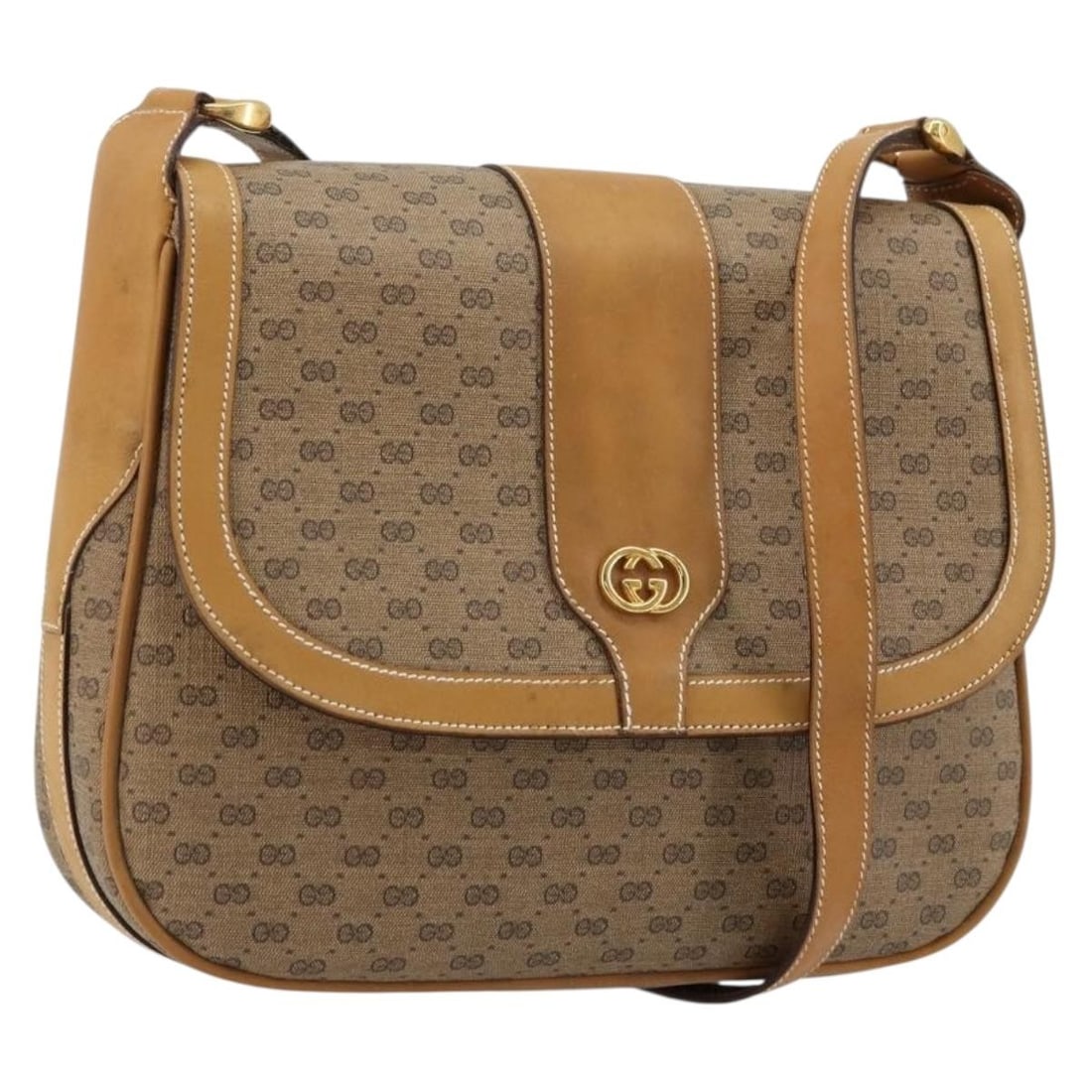 Gucci 001 261 4425 Micro GG Supreme PVC Leather Shoulder Bag Beige Gold: Gucci 001 261 4425 Micro GG Supreme PVC Leather Shoulder Bag Beige Gold Gucci Micro GG Supreme shoulder bag in beige and gold, made from PVC leather and Micro Small GG canvas. It is a shoulder bag mad