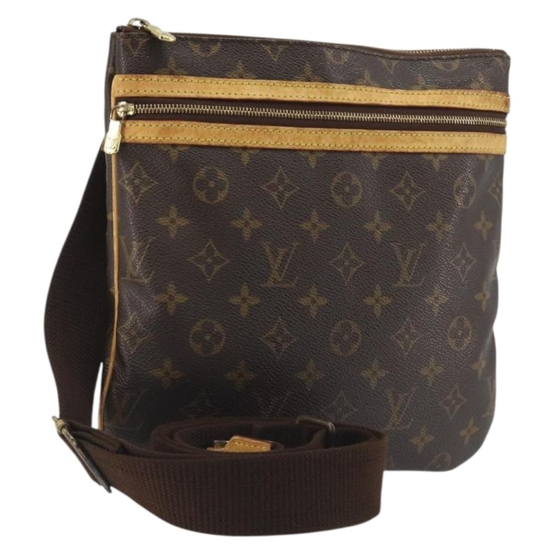 Louis Vuitton M40044 Pochette Bosphore Monogram Canvas Shoulder Bag: Louis Vuitton M40044 Pochette Bosphore Monogram Canvas Shoulder Bag Louis Vuitton Monogram Pochette Bosphore shoulder bag in Monogram Canvas, made in France. The bag measures approximately 26 cm x 26 