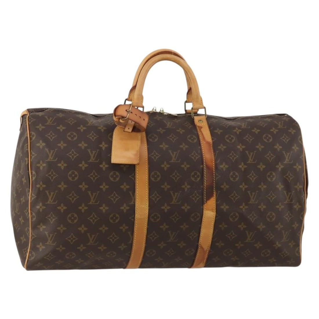 Louis Vuitton M41424 Keepall 55 Monogram Canvas Boston Bag: Louis Vuitton M41424 Keepall 55 Monogram Canvas Boston Bag Louis Vuitton Monogram Keepall 55 Boston Bag in Monogram Canvas, made in France. The bag features the Keepall 55 Boston Bag style and include