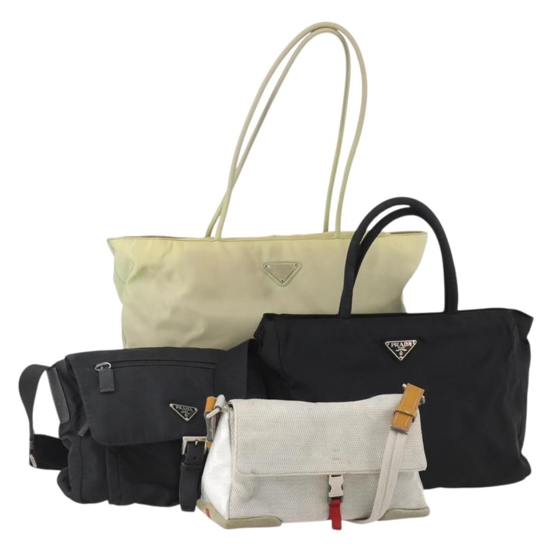 Prada nylon black silver green handbag special set (1 of 18)