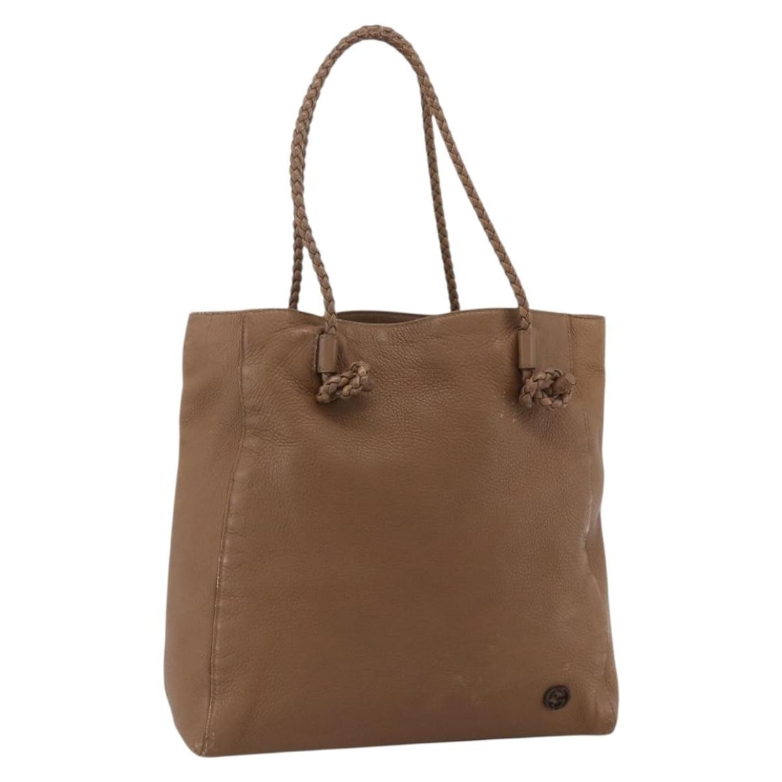 Gucci 267903 Brown Leather Tote with Silver Tone Hardware: Gucci 267903 Brown Leather Tote with Silver Tone Hardware Gucci tote bag in brown leather with silver-tone hardware. Made in Italy, this bag measures approximately 32 cm W x 32 cm H x 11 cm D, with a 