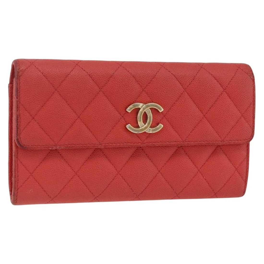 Chanel Caviar Leather Pink Matelasse Long Wallet with Gold CC Logo: Chanel Caviar Leather Pink Matelasse Long Wallet with Gold CC Logo This CHANEL Matelasse long wallet is crafted from pink grained caviar calfskin leather and features gold-tone CC hardware. Designed f