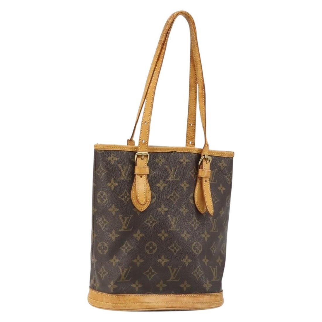 Louis Vuitton M42238 Monogram Canvas PM Bucket Shoulder Bag: Louis Vuitton M42238 Monogram Canvas PM Bucket Shoulder Bag Louis Vuitton Monogram Bucket PM shoulder bag in Monogram Canvas, made in France. The bag is identified by product number M42238 and serial 