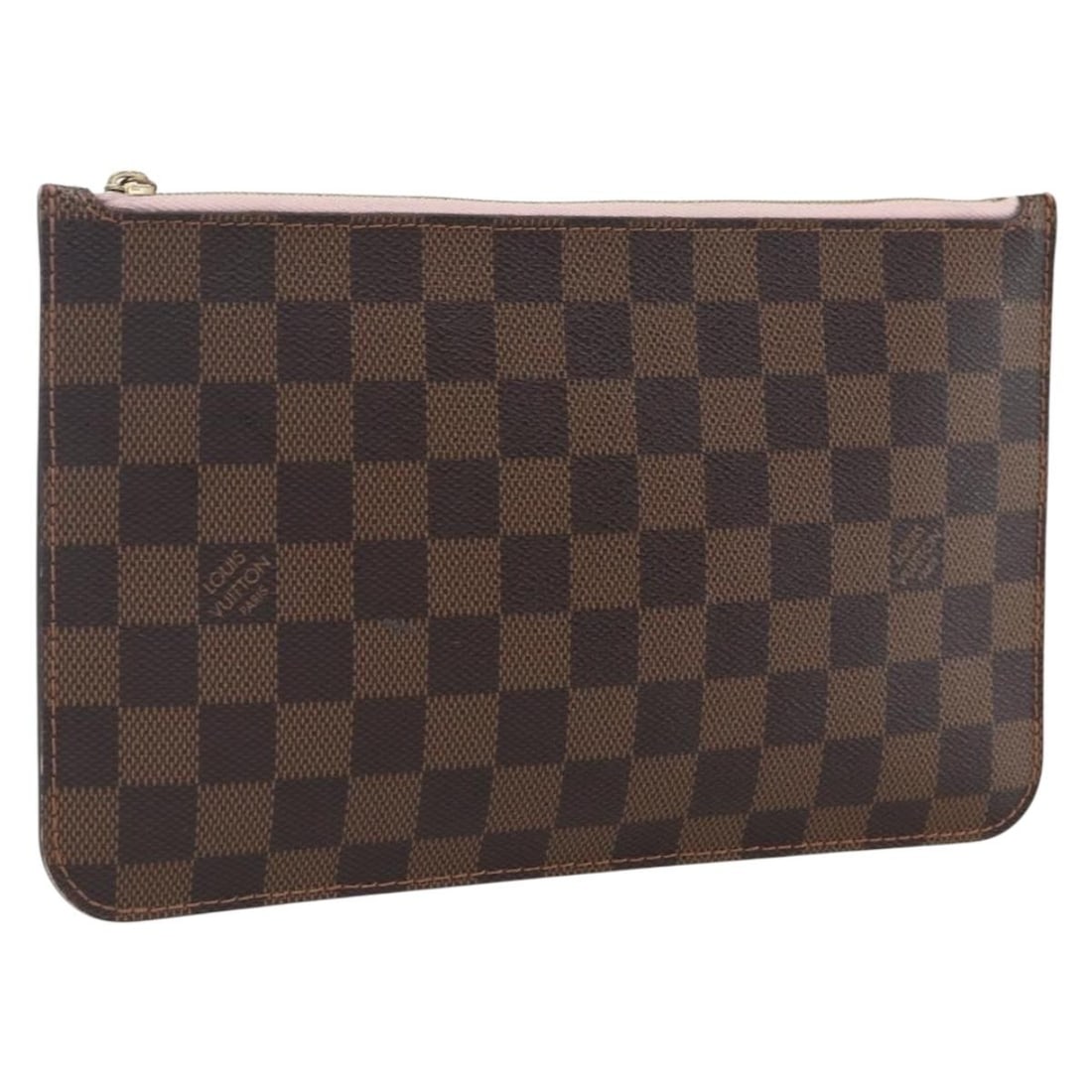 Louis Vuitton Neverfull MM Damier Ebene Canvas Pouch France: Louis Vuitton Neverfull MM Damier Ebene Canvas Pouch France Louis Vuitton Neverfull MM pouch in Damier Ebene canvas. This women's pouch was made in France and is offered without the original box or du