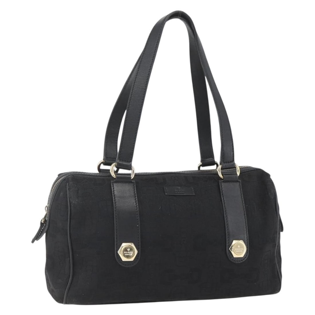 Gucci 248270 black gold canvas handbag made in Italy (1 of 18)