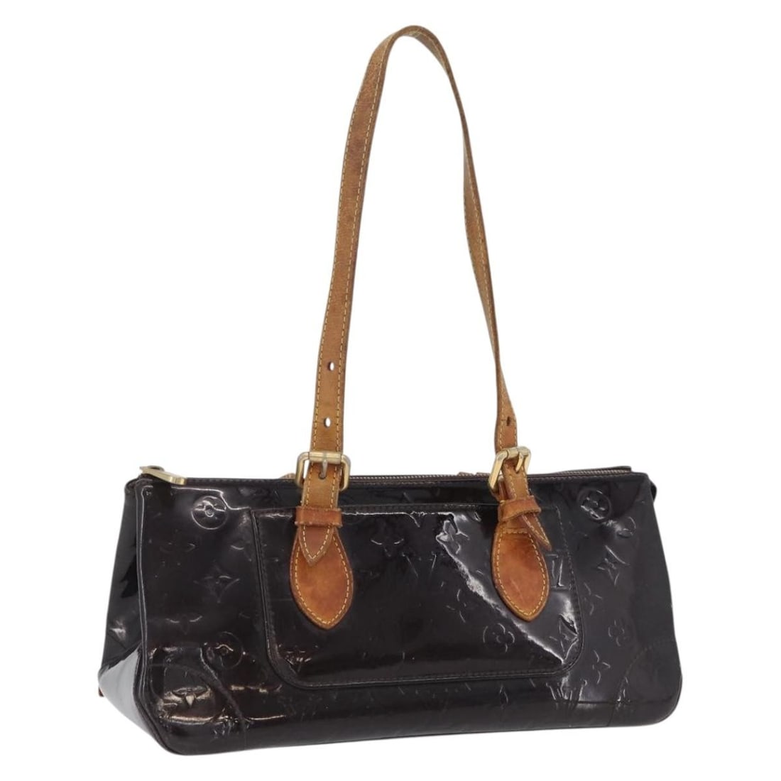 Louis Vuitton Rosewood Avenue Amarante Patent Leather Handbag M93510: Louis Vuitton Rosewood Avenue Amarante Patent Leather Handbag M93510 This is a Louis Vuitton Monogram Vernis Rosewood Avenue handbag in Amarante patent leather. The bag is heavily used, showing notabl
