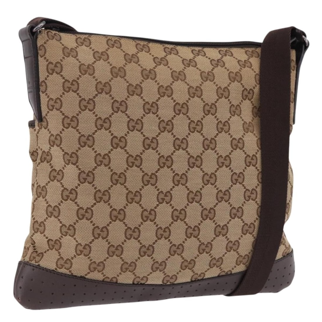 GUCCI 145857 GG Canvas Shoulder Bag Beige Silver: GUCCI 145857 GG Canvas Shoulder Bag Beige Silver Gucci GG Canvas shoulder bag in beige and silver, made in Italy. This women's bag features GG Canvas exterior material and a shoulder strap with an adj