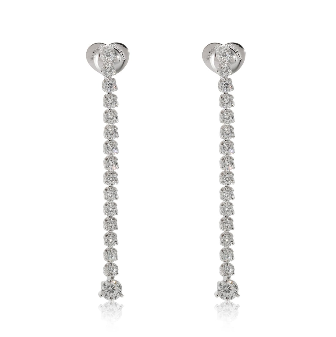 Cento Tulip Diamond Drop Earrings 18k White Gold 4.22ctw by Roberto Coin: Cento Tulip Diamond Drop Earrings 18k White Gold 4.22ctw by Roberto Coin These Roberto Coin Cento Tulip drop earrings feature round brilliant white diamonds set in 18k white gold. The earrings have a 