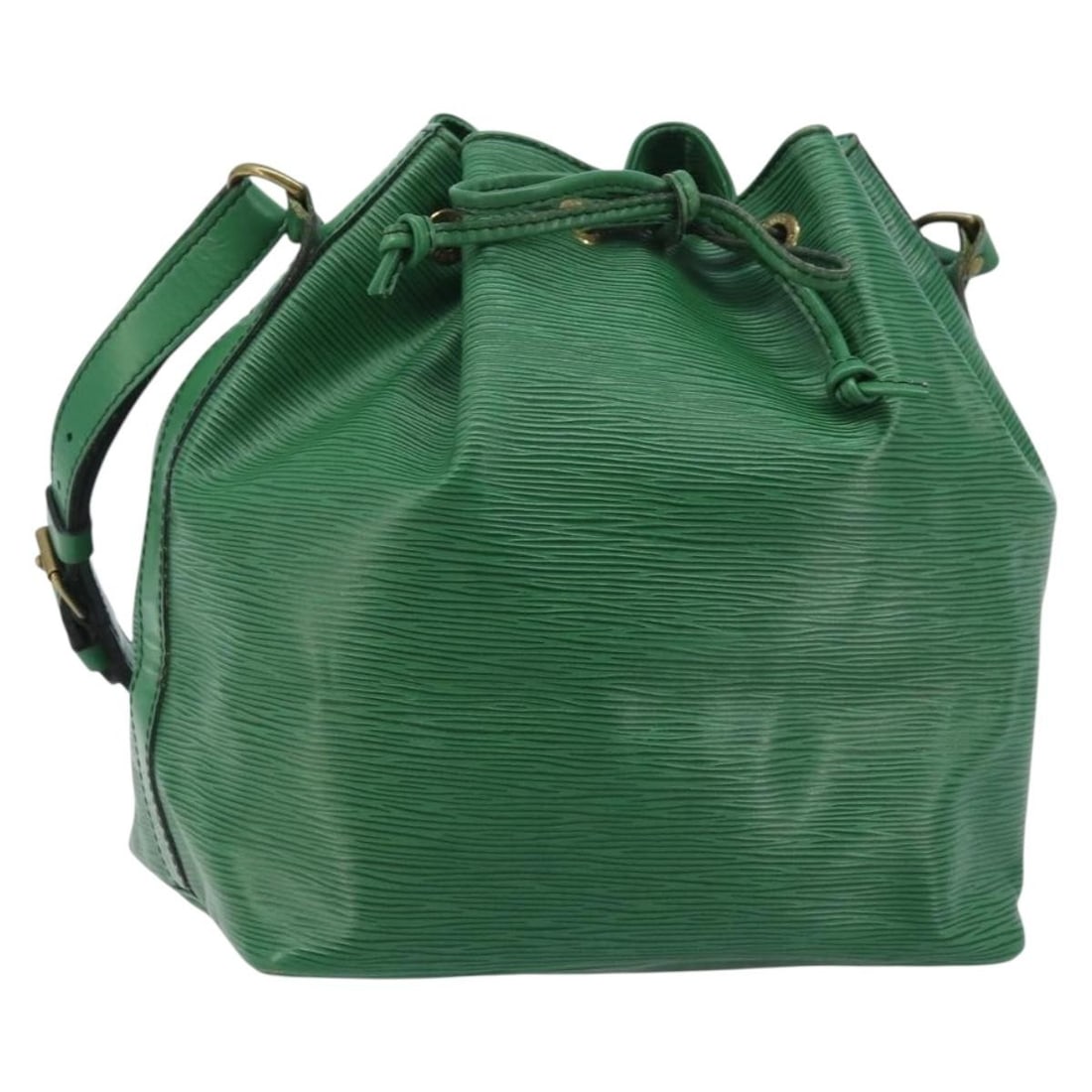 Green Epi Leather Shoulder Bag Louis Vuitton Petit Noe M44104: Green Epi Leather Shoulder Bag Louis Vuitton Petit Noe M44104 This is a Louis Vuitton Epi Petit Noe shoulder bag in green Epi leather. It was made in France and carries product number M44104. The bag 