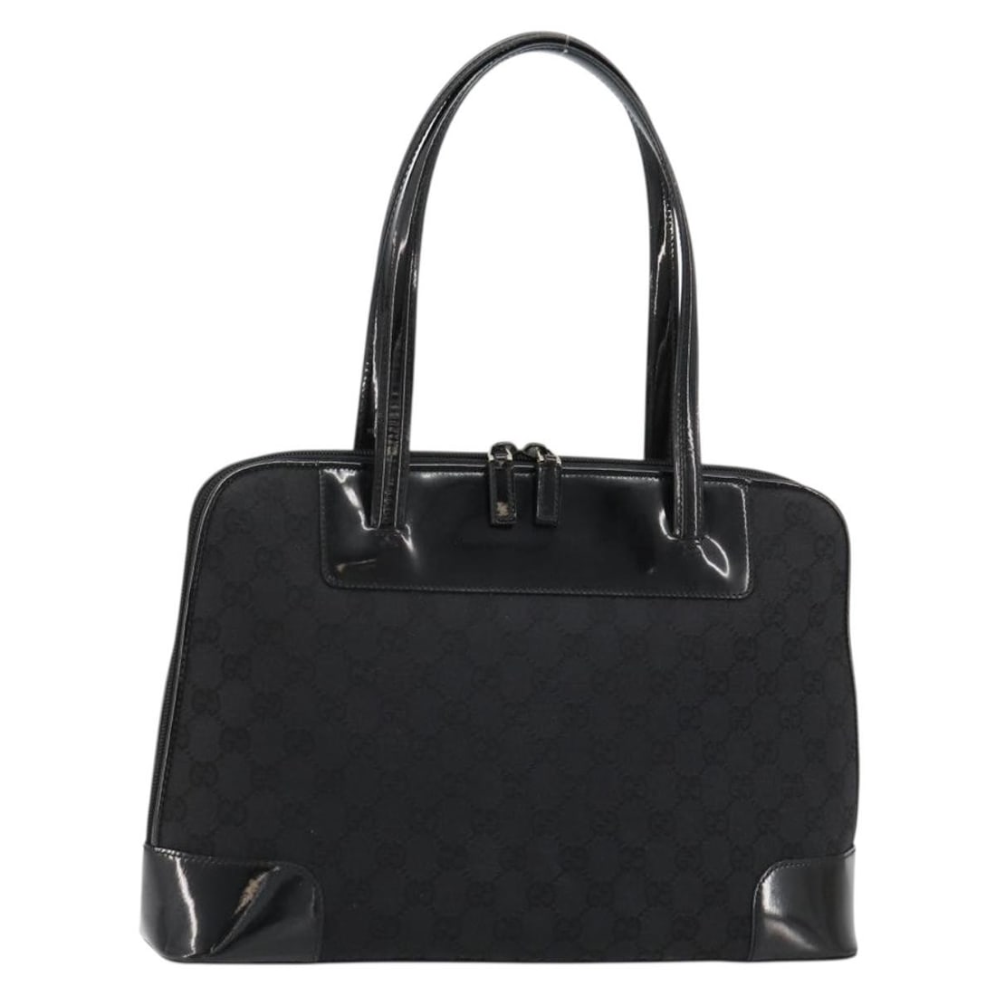 Gucci GG Canvas Black Gold Handbag Italy 002 1122: Gucci GG Canvas Black Gold Handbag Italy 002 1122 This GUCCI GG Canvas hand bag features a classic black and gold color combination and is crafted from signature GG canvas material. Designed for women