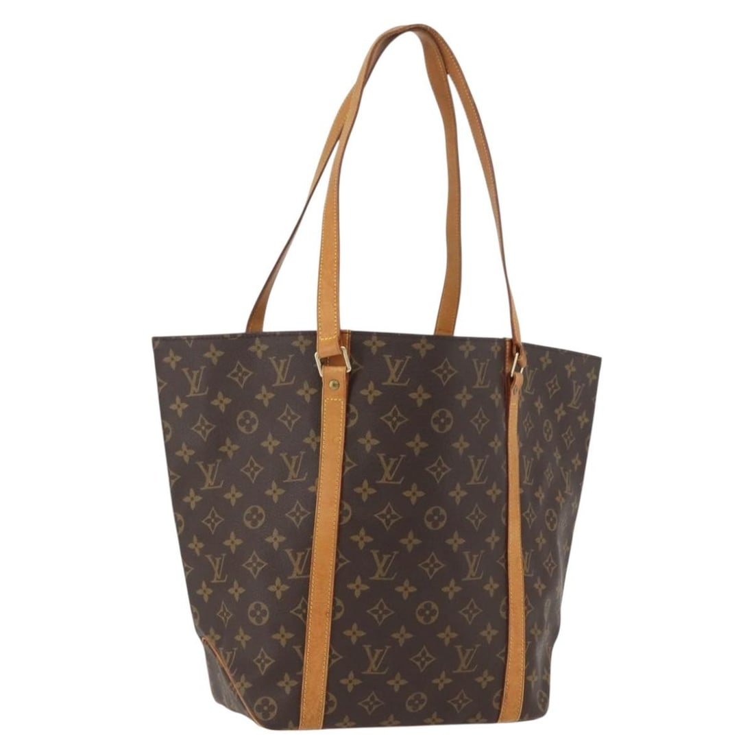 Louis Vuitton Monogram Canvas Sac Shopping Tote Bag M51108 France: Louis Vuitton Monogram Canvas Sac Shopping Tote Bag M51108 France This Louis Vuitton Monogram Sac Shopping Tote Bag, model M51108, is crafted from signature monogram canvas and features a spacious des