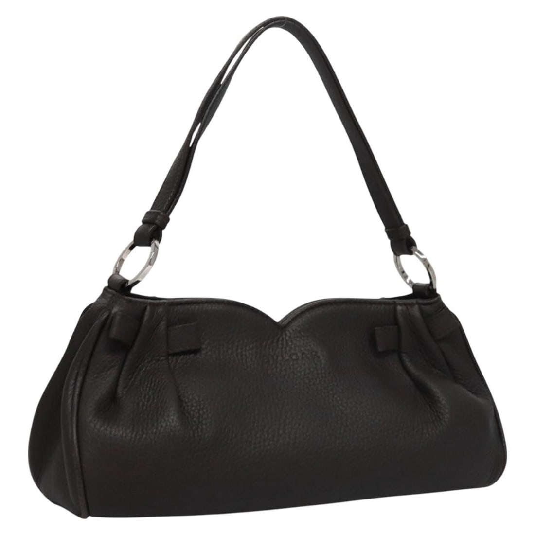 Brown Leather BVLGARI Handbag Made in Italy for Women: Brown Leather BVLGARI Handbag Made in Italy for Women This BVLGARI handbag features brown leather construction and is designed for women. The bag exhibits noticeable signs of use, including surface ru