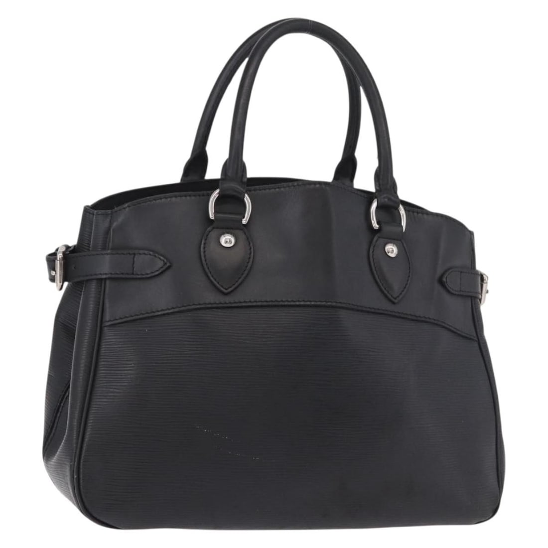 Louis Vuitton M59262 Passy PM Black Epi Leather Handbag: Louis Vuitton M59262 Passy PM Black Epi Leather Handbag Louis Vuitton Epi Passy PM handbag in black Epi leather, made in France. The bag measures approximately W33 cm x H25 cm x D13.5 cm (W13.0 x H9.8
