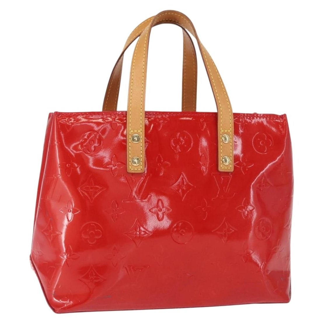 Louis Vuitton Reade PM Monogram Vernis patent leather handbag red M91088: Louis Vuitton Reade PM Monogram Vernis patent leather handbag red M91088 Louis Vuitton Monogram Vernis Reade PM hand bag in red/rouge patent leather, made in France. This women's handbag is identified