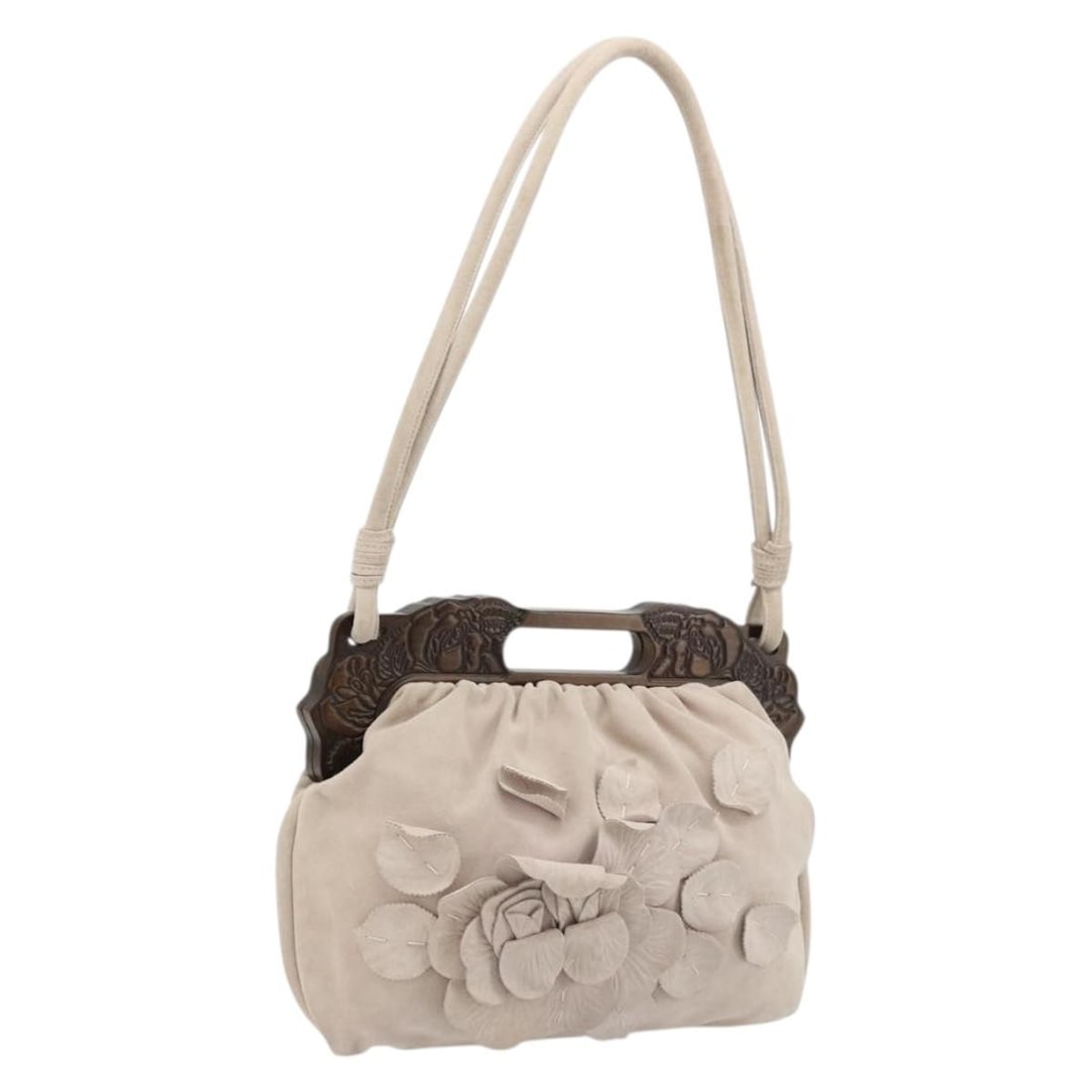 VALENTINO Pink Silver Suede 2way Handbag Made in Italy: VALENTINO Pink Silver Suede 2way Handbag Made in Italy Valentino 2-way handbag in pink suede with silver-tone accents. Made in Italy, this women's bag includes both a handle and shoulder strap for ver