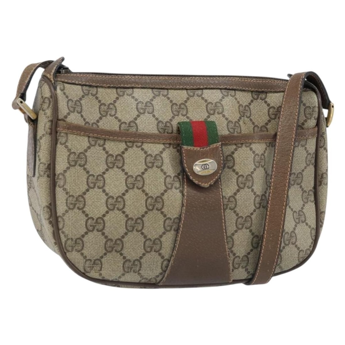 Gucci GG Canvas Shoulder Bag Beige Gold 89 02 032 Italy Web Stripe: Gucci GG Canvas Shoulder Bag Beige Gold 89 02 032 Italy Web Stripe This is a Gucci GG Supreme Web Sherry Line shoulder bag crafted from beige and gold GG canvas. Designed for women, this bag features 