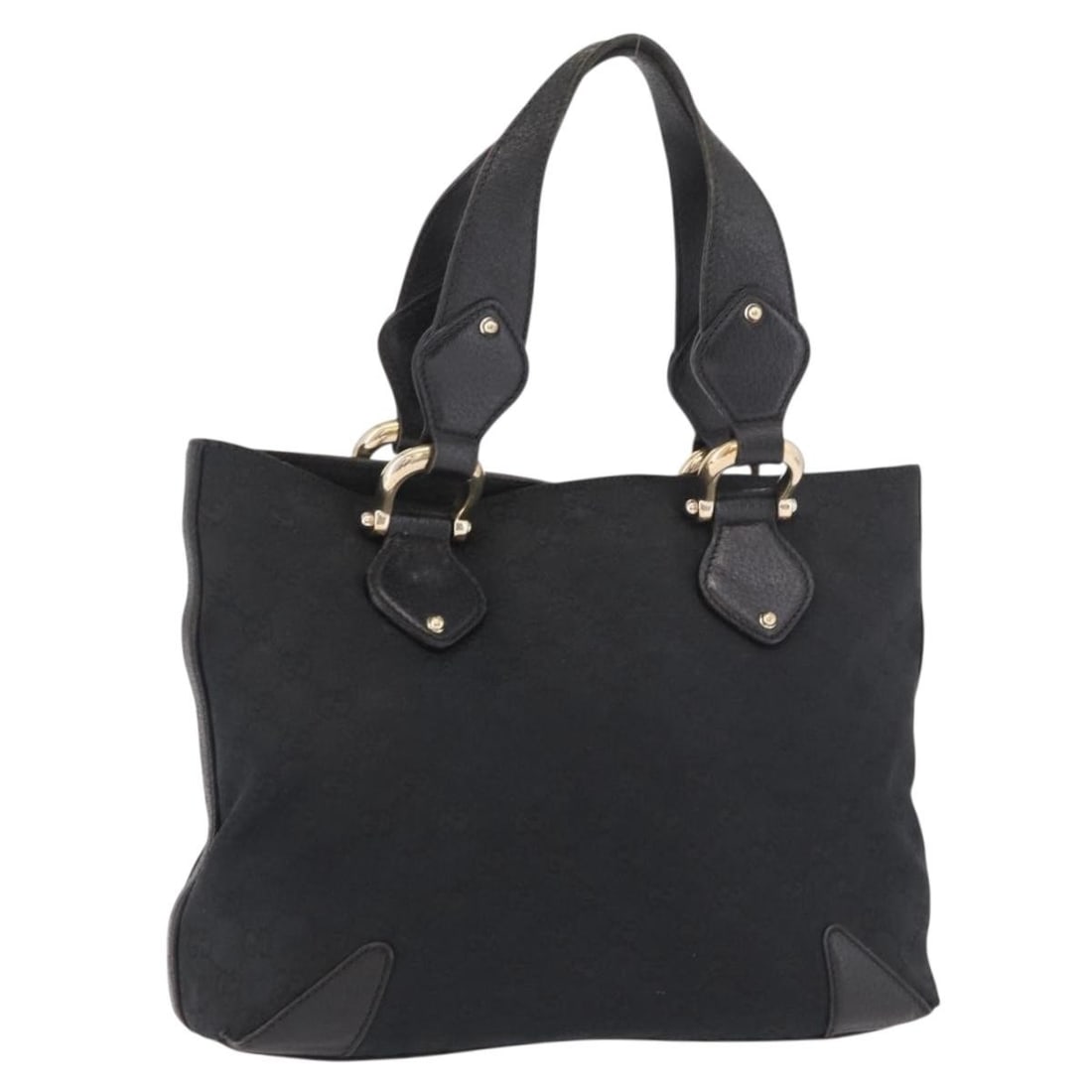 Gucci 153024 GG Canvas Black Handbag Made in Italy: Gucci 153024 GG Canvas Black Handbag Made in Italy Gucci women's handbag in black and gold GG canvas, made in Italy. This pre-owned bag includes only the item shown in the photo; the item box and dust