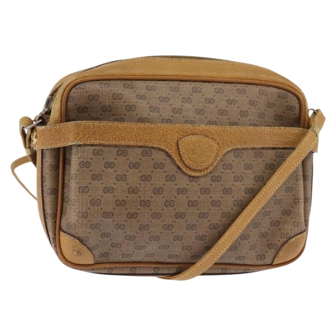 GUCCI Micro GG Supreme Beige Gold Shoulder Bag PVC Italy: GUCCI Micro GG Supreme Beige Gold Shoulder Bag PVC Italy This authentic GUCCI Micro GG Supreme Shoulder Bag combines elegance with functionality, crafted from durable PVC leather. The exterior feature