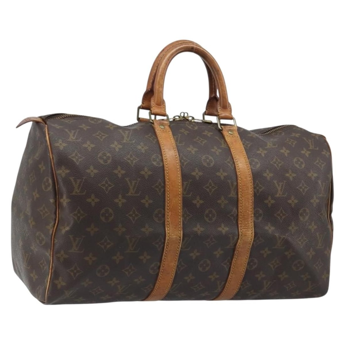 Louis Vuitton M41428 Keepall 45 Monogram Canvas Boston Bag: Louis Vuitton M41428 Keepall 45 Monogram Canvas Boston Bag This Louis Vuitton Keepall 45 Boston bag is crafted in Monogram Canvas and made in France. It features the classic Monogram exterior and is o