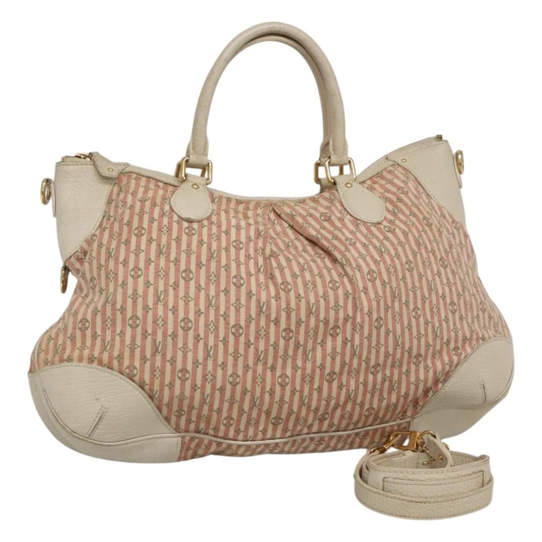 Mini Lin Canvas Marina GM Pink Shoulder and Handbag by Louis Vuitton: Mini Lin Canvas Marina GM Pink Shoulder and Handbag by Louis Vuitton This Louis Vuitton Mini Lin Marina GM Croisette 2-way handbag features a stylish pink Monogram Mini Lin canvas exterior. Designed f