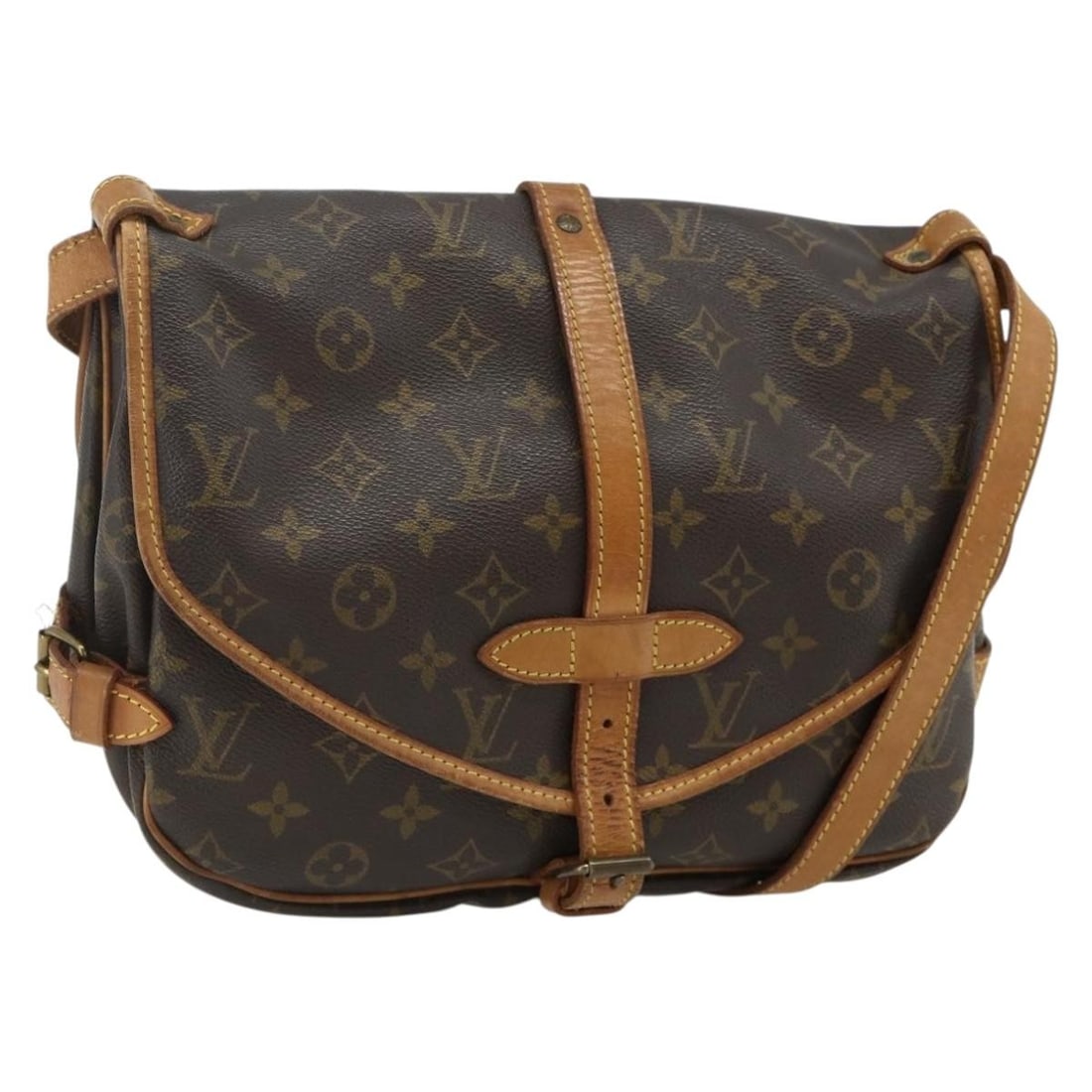 Louis Vuitton M42256 Saumur 30 Monogram Canvas Shoulder Bag: Louis Vuitton M42256 Saumur 30 Monogram Canvas Shoulder Bag Louis Vuitton Saumur 30 shoulder bag in Monogram canvas, made in France. This women's bag is offered as the item only; box and dust bag are 
