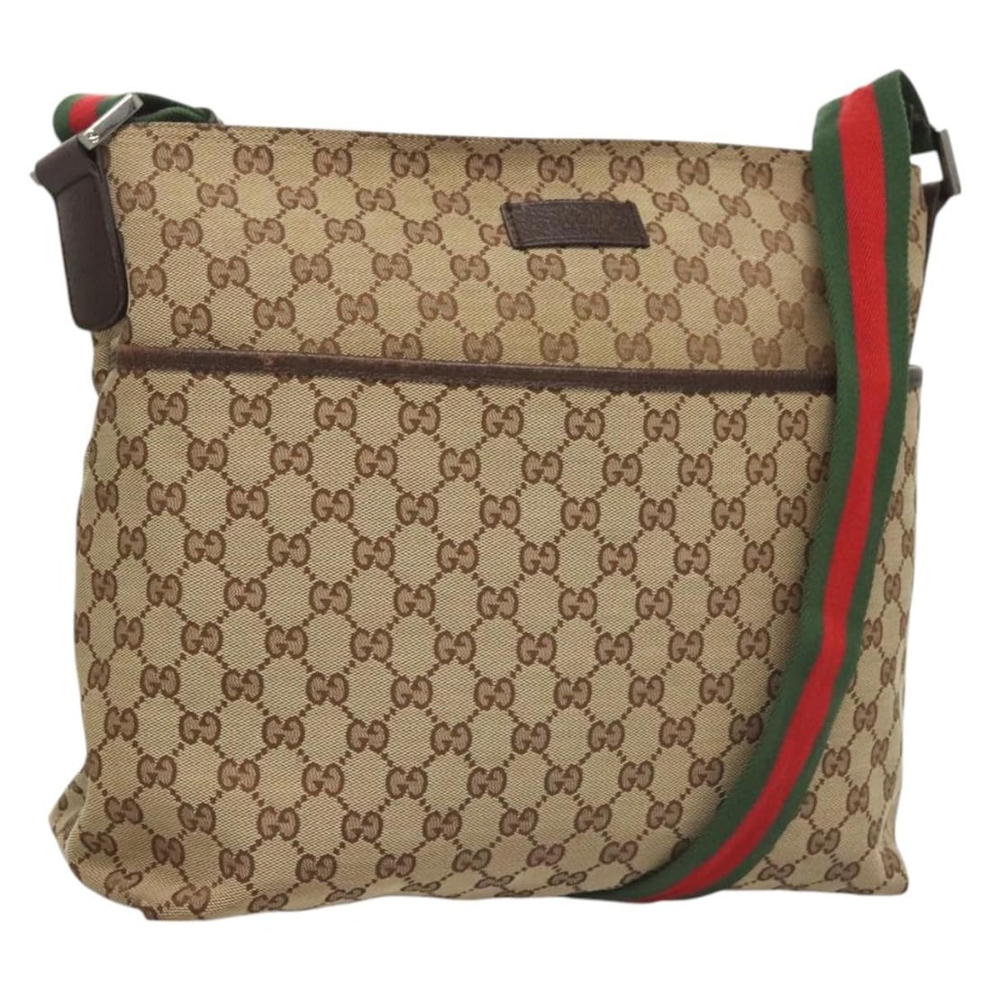 Gucci 189751 GG Canvas Shoulder Bag Beige Web Stripe: Gucci 189751 GG Canvas Shoulder Bag Beige Web Stripe Gucci GG Canvas Web Sherry Line shoulder bag in beige, green, and red, made in Italy. This women's bag features GG canvas exterior material, a shou