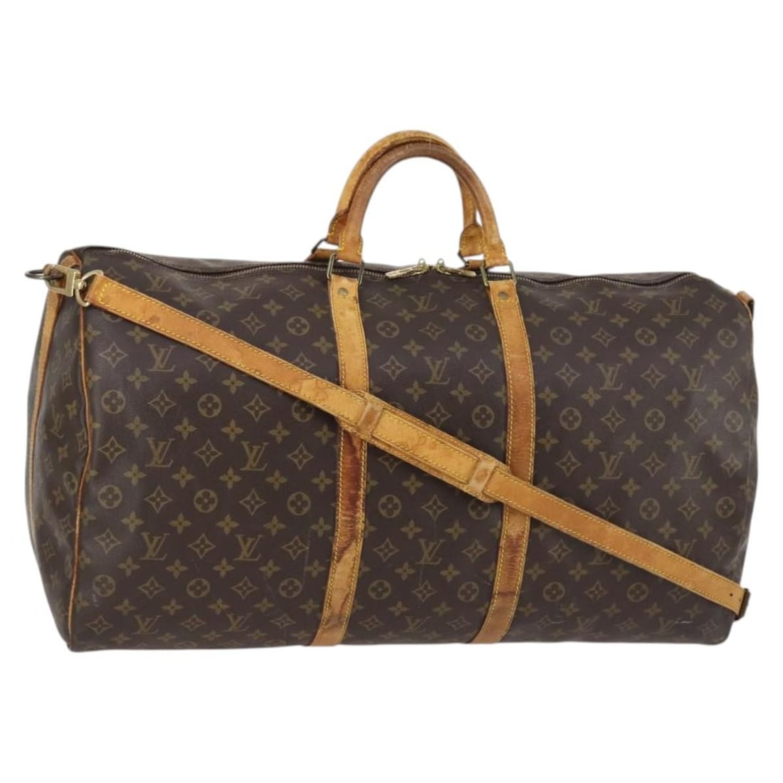 LOUIS VUITTON Monogram Keepall Bandouliere 60 Boston Bag M41412 Authenticated Luxury Travel Bag: LOUIS VUITTON Monogram Keepall Bandouliere 60 Boston Bag M41412 Authenticated Luxury Travel Bag This authentic LOUIS VUITTON Monogram Keepall Bandouliere 60 Boston Bag is a timeless piece crafted in
