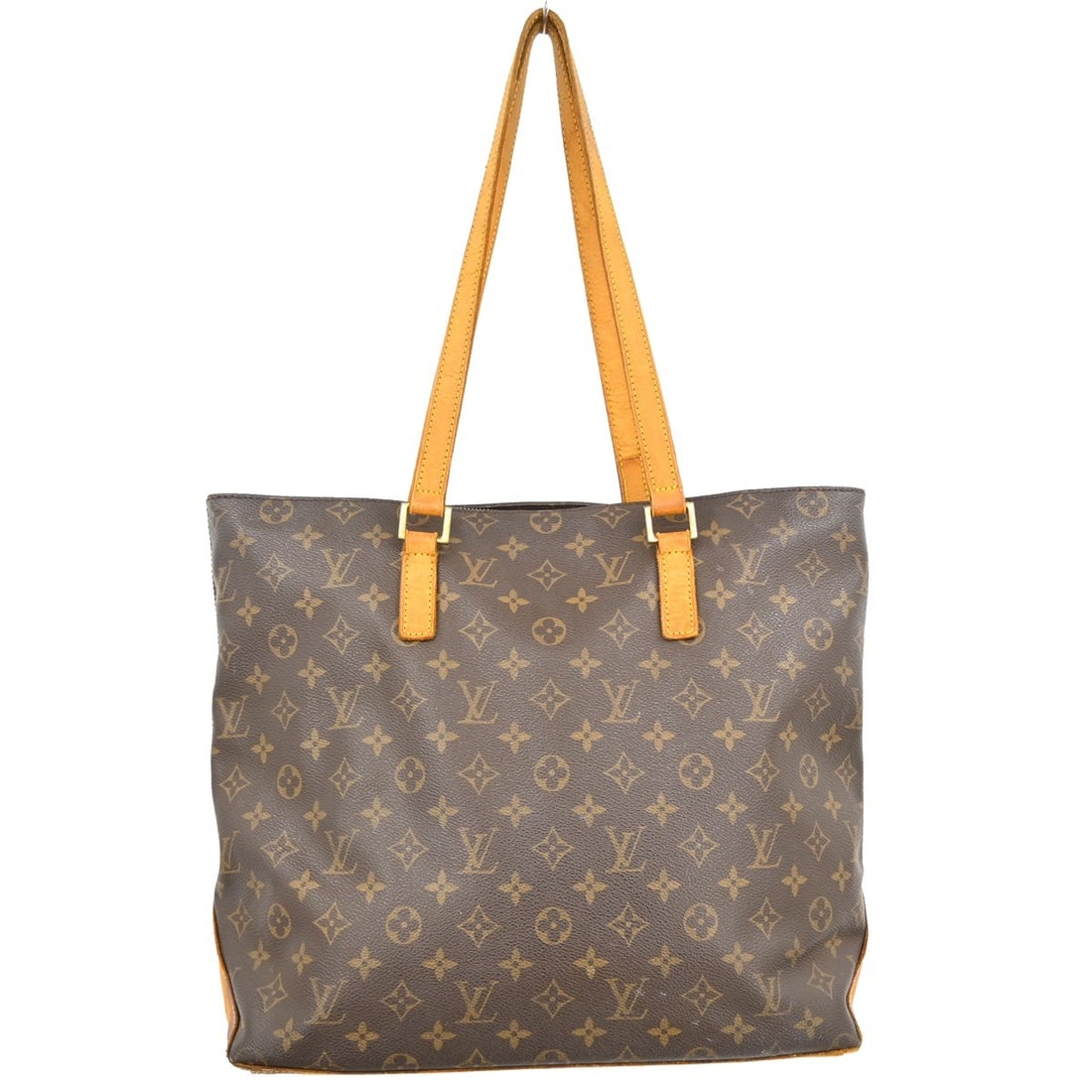 Louis Vuitton Cabas Mezzo Monogram Canvas Tote M51151: Louis Vuitton Cabas Mezzo Monogram Canvas Tote M51151 Vintage Louis Vuitton Cabas Mezzo tote bag in brown Monogram canvas with leather trim and double handles. This zip-top handbag features a brown