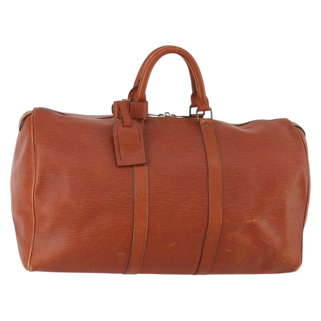 Louis Vuitton Epi Leather Brown Keepall 50 Boston Bag M42968 France: Louis Vuitton Epi Leather Brown Keepall 50 Boston Bag M42968 France This is a Louis Vuitton Epi Keepall 50 Boston Bag in brown, crafted from signature Epi leather. The bag features a spacious interior