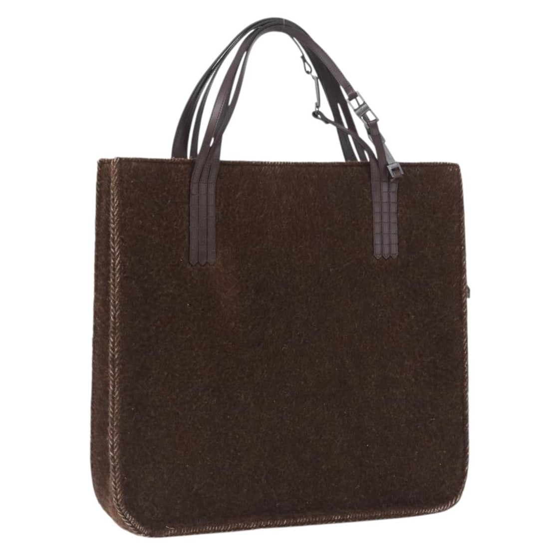 CHANEL Brown Canvas Tote Bag Made in France: CHANEL Brown Canvas Tote Bag Made in France CHANEL tote bag in brown canvas, made in France. The bag measures approximately 45 cm W x 42 cm H x 10 cm D, with a handle drop of approximately 18 cm. It i