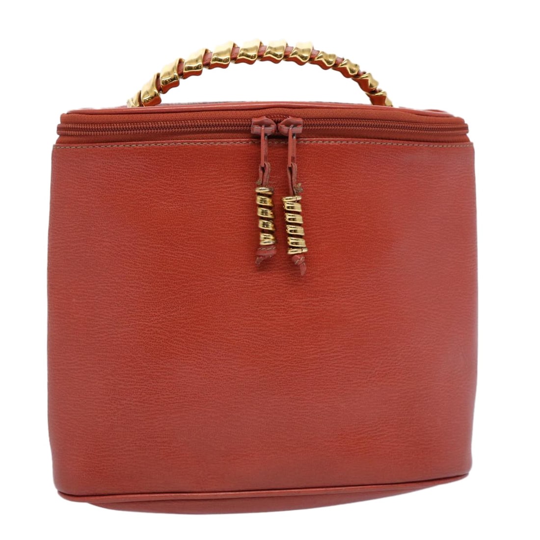 LOEWE Velazquez Twist Leather Vanity Handbag Orange: LOEWE Velazquez Twist Leather Vanity Handbag Orange LOEWE Vanity Velazquez Twist hand bag in orange leather, made in Spain. This women's bag measures approximately 24 cm wide, 20 cm high, and 8 cm dee