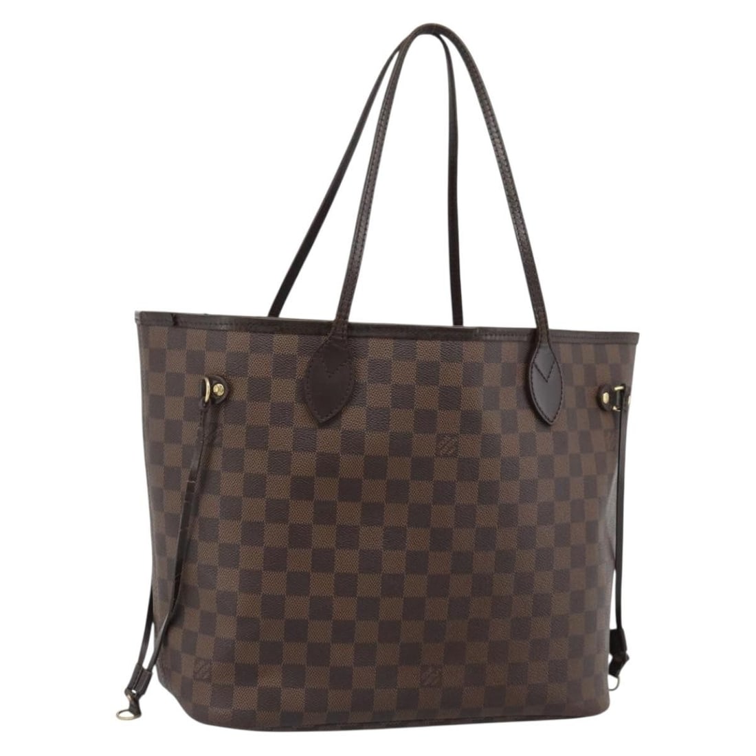 Louis Vuitton N51105 Neverfull MM Damier Ebene Canvas Tote: Louis Vuitton N51105 Neverfull MM Damier Ebene Canvas Tote Louis Vuitton Damier Ebene Neverfull MM tote bag, made in France. This women's bag is crafted in Damier Ebene canvas with a Damier Ebene exte