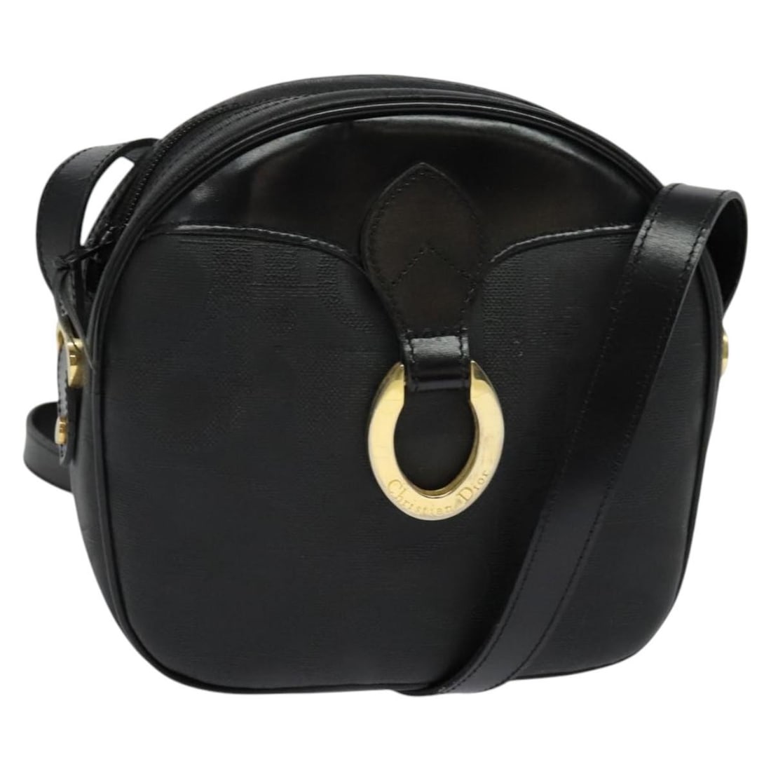Christian Dior Trotter Shoulder Bag Black Gold PVC Leather: Christian Dior Trotter Shoulder Bag Black Gold PVC Leather Christian Dior Trotter Canvas Shoulder Bag in black and gold, made in France. It is crafted from PVC leather and Trotter canvas, with a shoul