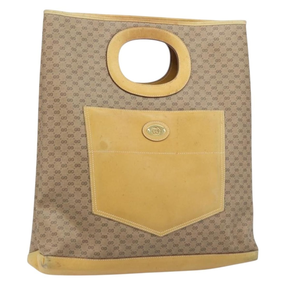 Gucci Micro GG Beige Gold PVC Leather Women's Handbag Italy: Gucci Micro GG Beige Gold PVC Leather Women's Handbag Italy This GUCCI Micro GG Supreme hand bag features a beige and gold exterior crafted from PVC leather and micro small GG canvas. Designed for wom