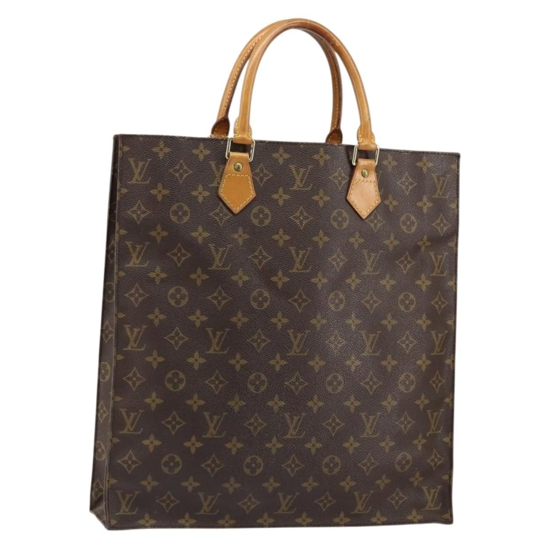 Louis Vuitton Sac Plat M51140 Monogram Canvas Handbag: Louis Vuitton Sac Plat M51140 Monogram Canvas Handbag Louis Vuitton Monogram Sac Plat hand bag in Monogram Canvas, made in France. The bag measures approximately W36 cm x H38 cm x D9 cm (W14.2 x H15.0