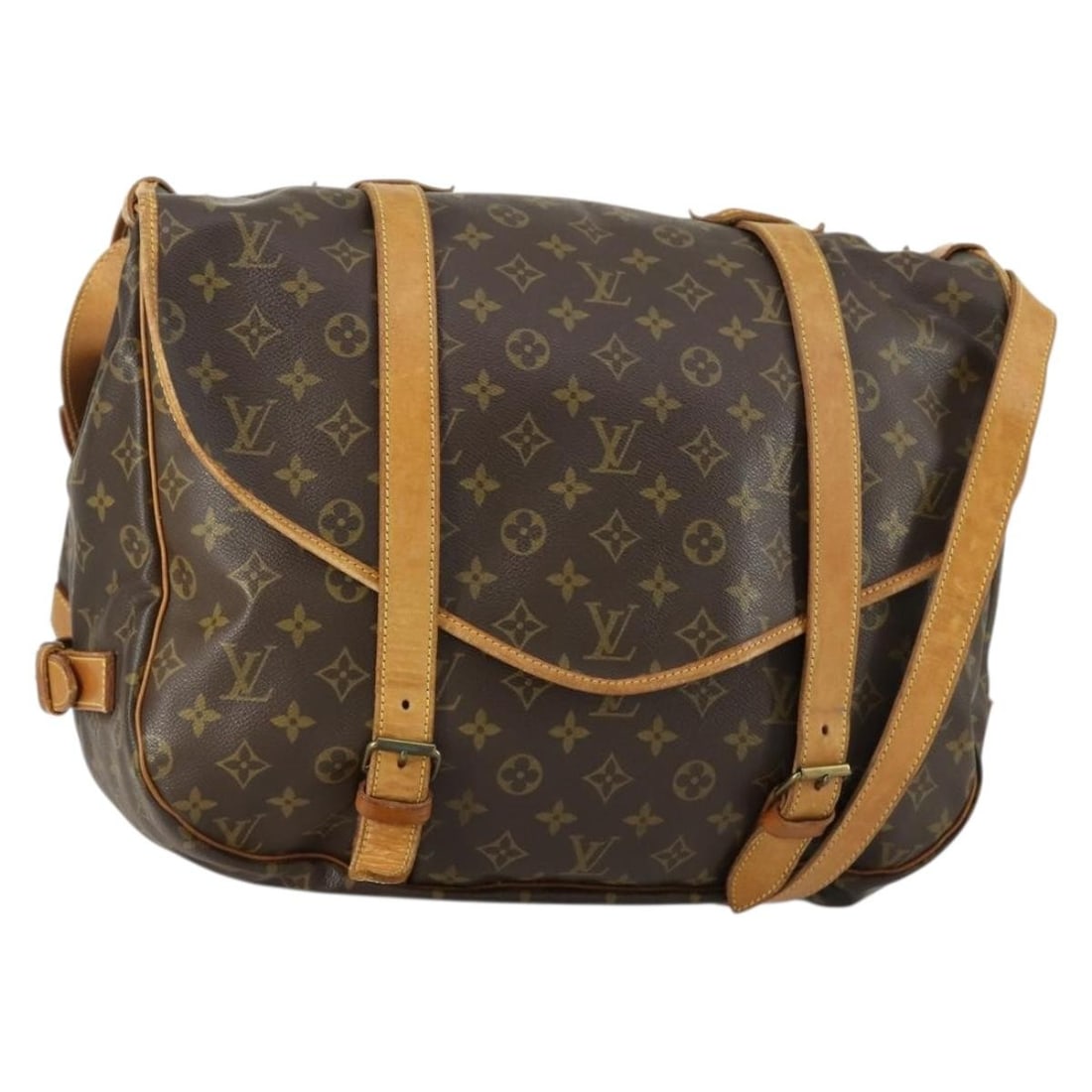 Louis Vuitton M42252 Saumur 43 Monogram Canvas Shoulder Bag: Louis Vuitton M42252 Saumur 43 Monogram Canvas Shoulder Bag Louis Vuitton Saumur 43 shoulder bag in Monogram Canvas, made in France. This women's bag features the Monogram exterior color and a shoulde
