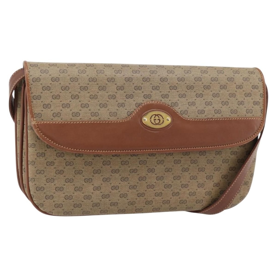 Gucci 004 106 0024 Micro GG Supreme PVC Leather Shoulder Bag Beige: Gucci 004 106 0024 Micro GG Supreme PVC Leather Shoulder Bag Beige A Gucci Micro GG Supreme shoulder bag in beige and gold, made from PVC leather and micro small GG canvas. It features a shoulder stra