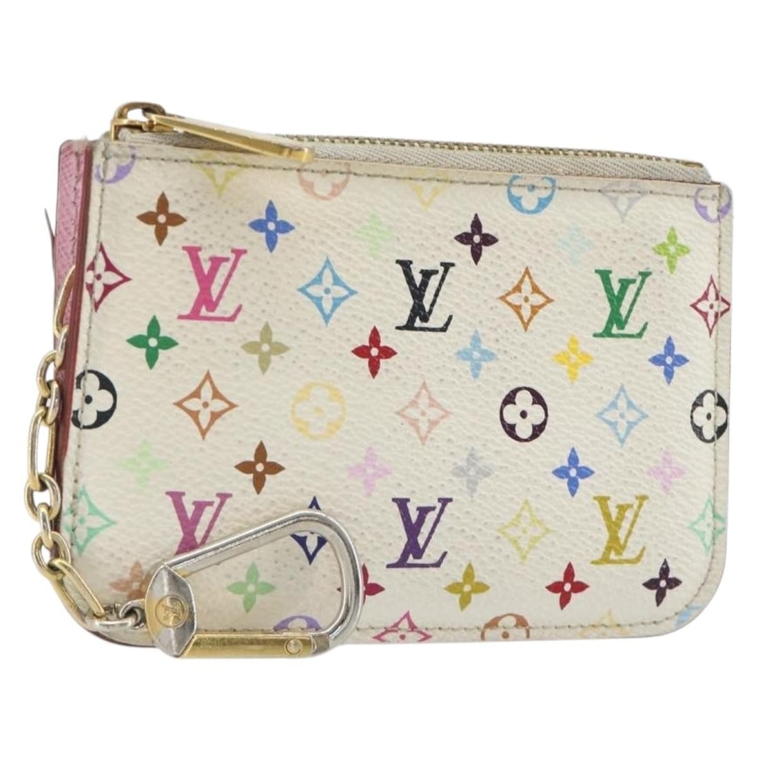 Louis Vuitton M93734 Monogram Multicolor Canvas Coin Purse White: Louis Vuitton M93734 Monogram Multicolor Canvas Coin Purse White Louis Vuitton Monogram Multicolor Pochette Cles NM coin purse in white Monogram Multicolor Canvas. The item is made in Spain and identi