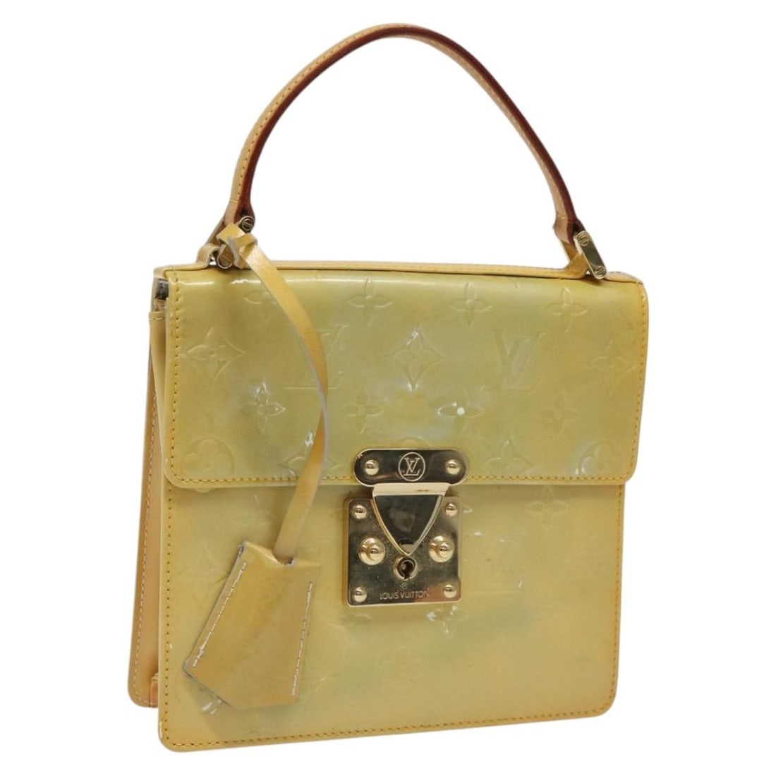 Louis Vuitton Spring Street Gris Patent Leather Monogram Vernis Handbag M91029: Louis Vuitton Spring Street Gris Patent Leather Monogram Vernis Handbag M91029 This Louis Vuitton Monogram Vernis Spring Street handbag in Gris features a patent leather exterior and is designed for w