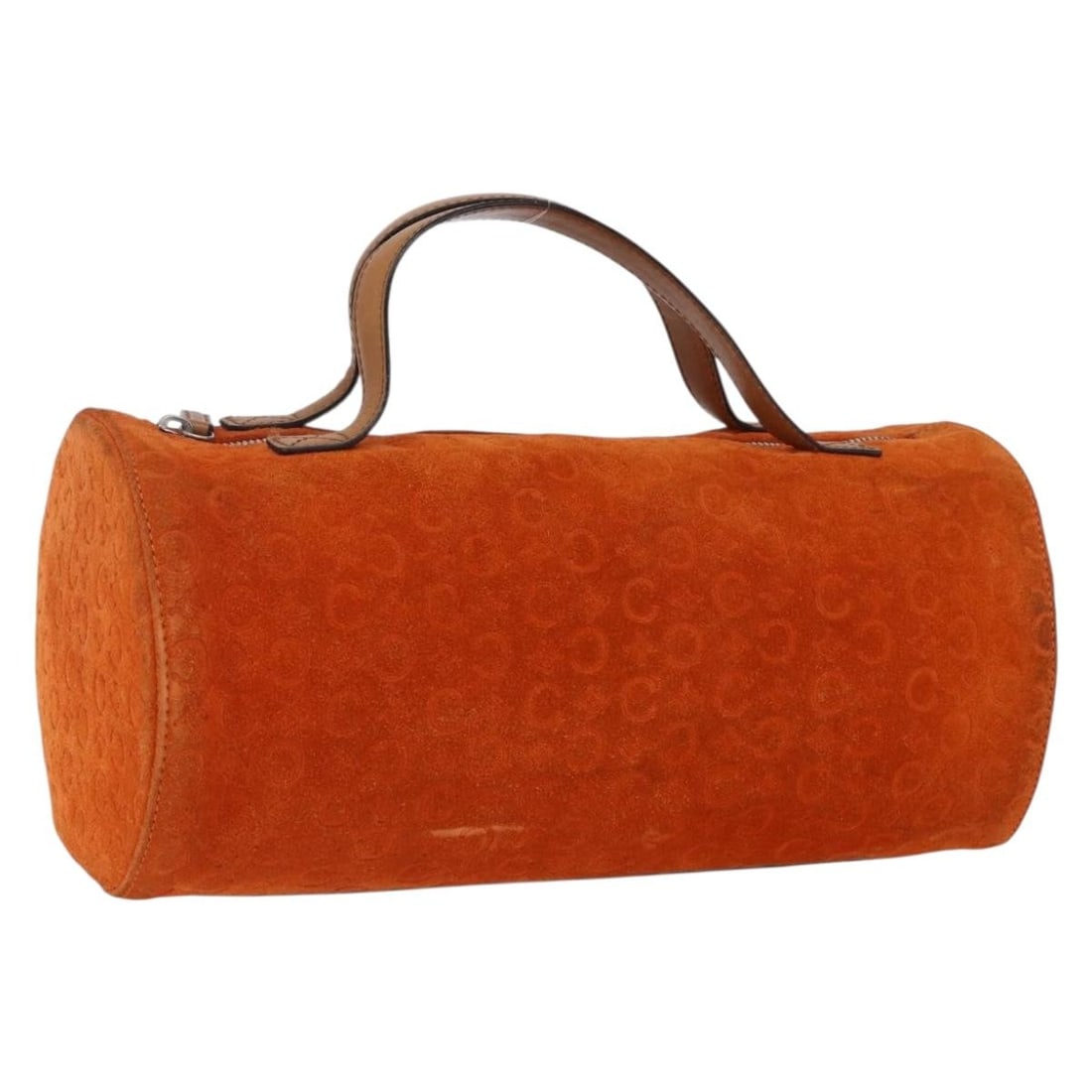 Celine Macadam Canvas Suede Boston Bag Orange Silver Italy: Celine Macadam Canvas Suede Boston Bag Orange Silver Italy This is a CELINE C Macadam Boston Bag crafted from orange suede and Macadam canvas with silver-tone accents. The bag features a structured si