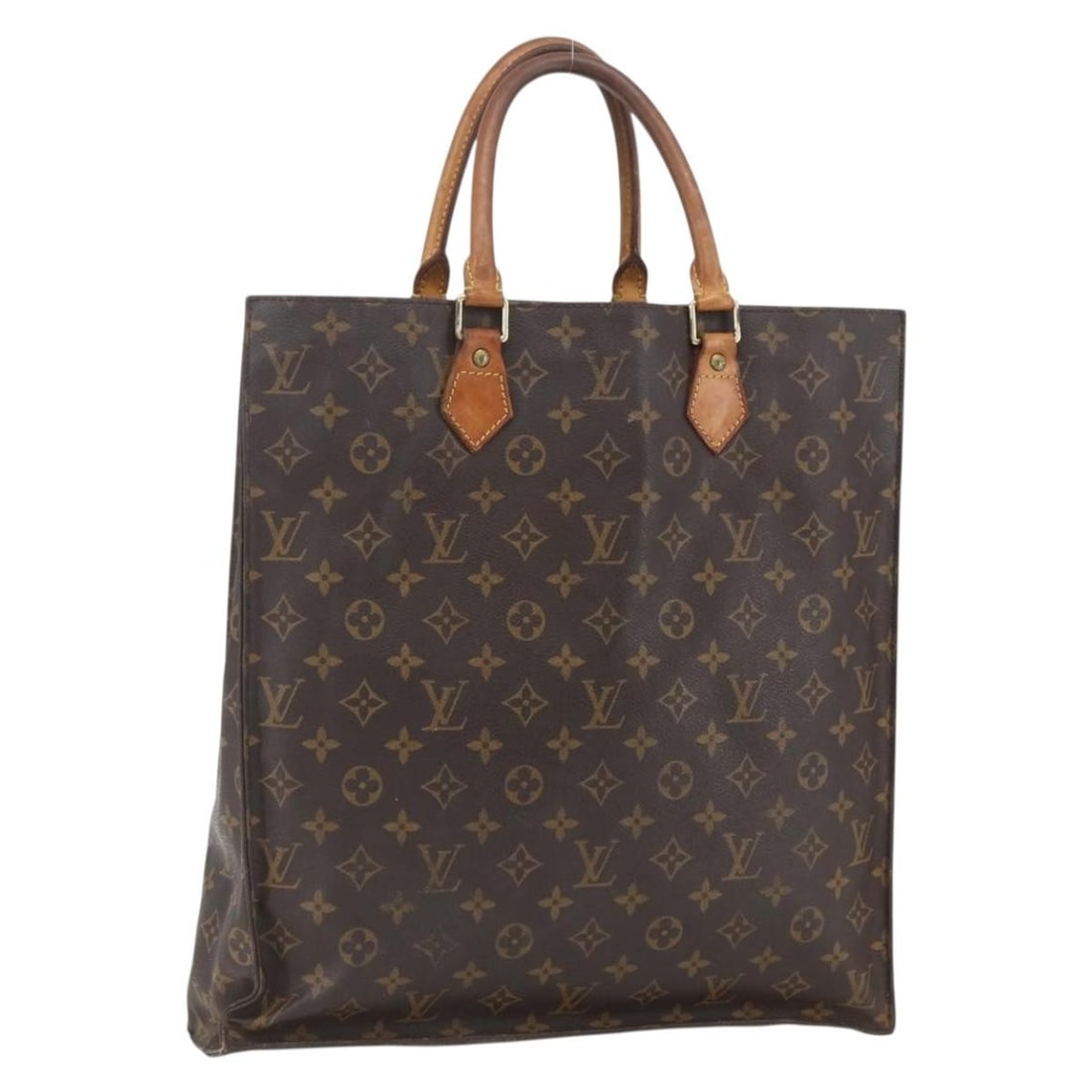 Louis Vuitton Sac Plat Monogram Canvas Tote Bag M51140 France: Louis Vuitton Sac Plat Monogram Canvas Tote Bag M51140 France This is a Louis Vuitton Sac Plat hand bag crafted from signature Monogram canvas. The bag features a spacious rectangular shape with dual 