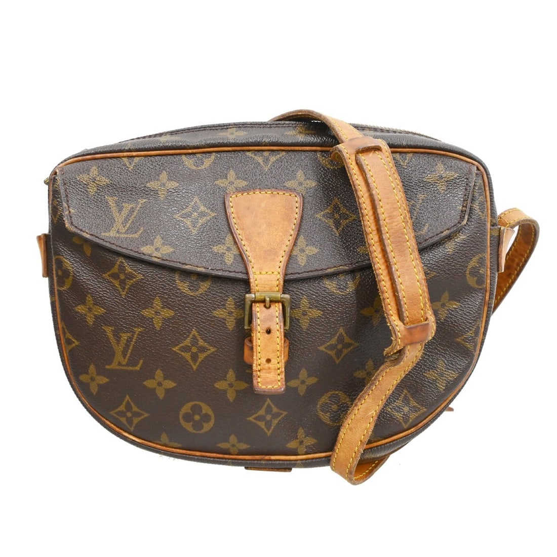 Louis Vuitton Jeune Fille MM Monogram Crossbody Bag M51226: Louis Vuitton Jeune Fille MM Monogram Crossbody Bag M51226 Vintage Louis Vuitton Jeune Fille MM shoulder bag in brown Monogram canvas with leather trim and a crossbody strap. This unisex bag features 