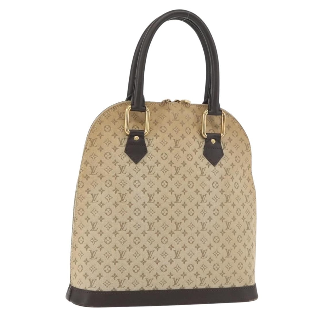 Louis Vuitton M92203 Mini Alma Haut Monogram Canvas Handbag Khaki: Louis Vuitton M92203 Mini Alma Haut Monogram Canvas Handbag Khaki A Louis Vuitton Monogram Mini canvas hand bag in khaki, model M92203, made in France. The item is described as heavily used, with visi