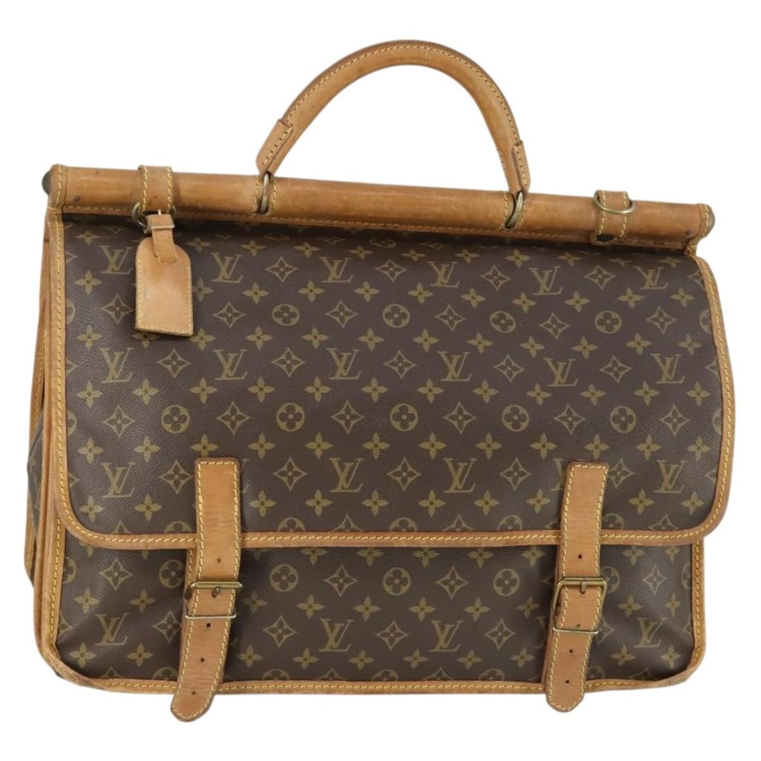 Monogram Canvas Sac Kleber Boston Bag M58122 with Name Tag: Monogram Canvas Sac Kleber Boston Bag M58122 with Name Tag This Louis Vuitton Monogram Sac Kleber travel bag is crafted from signature monogram canvas and designed in the Boston bag style. It features