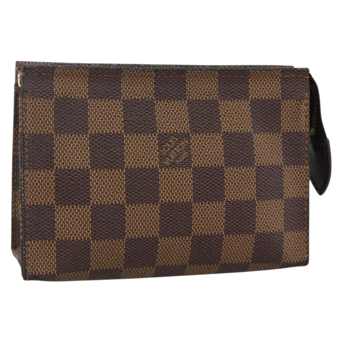 Louis Vuitton Damier Ebene Poche Toilette 15 Pouch N47548: Louis Vuitton Damier Ebene Poche Toilette 15 Pouch N47548 This LOUIS VUITTON Damier Ebene Poche Toilette 15 Pouch is crafted from the brand's signature Damier Ebene canvas in a compact and versatile d