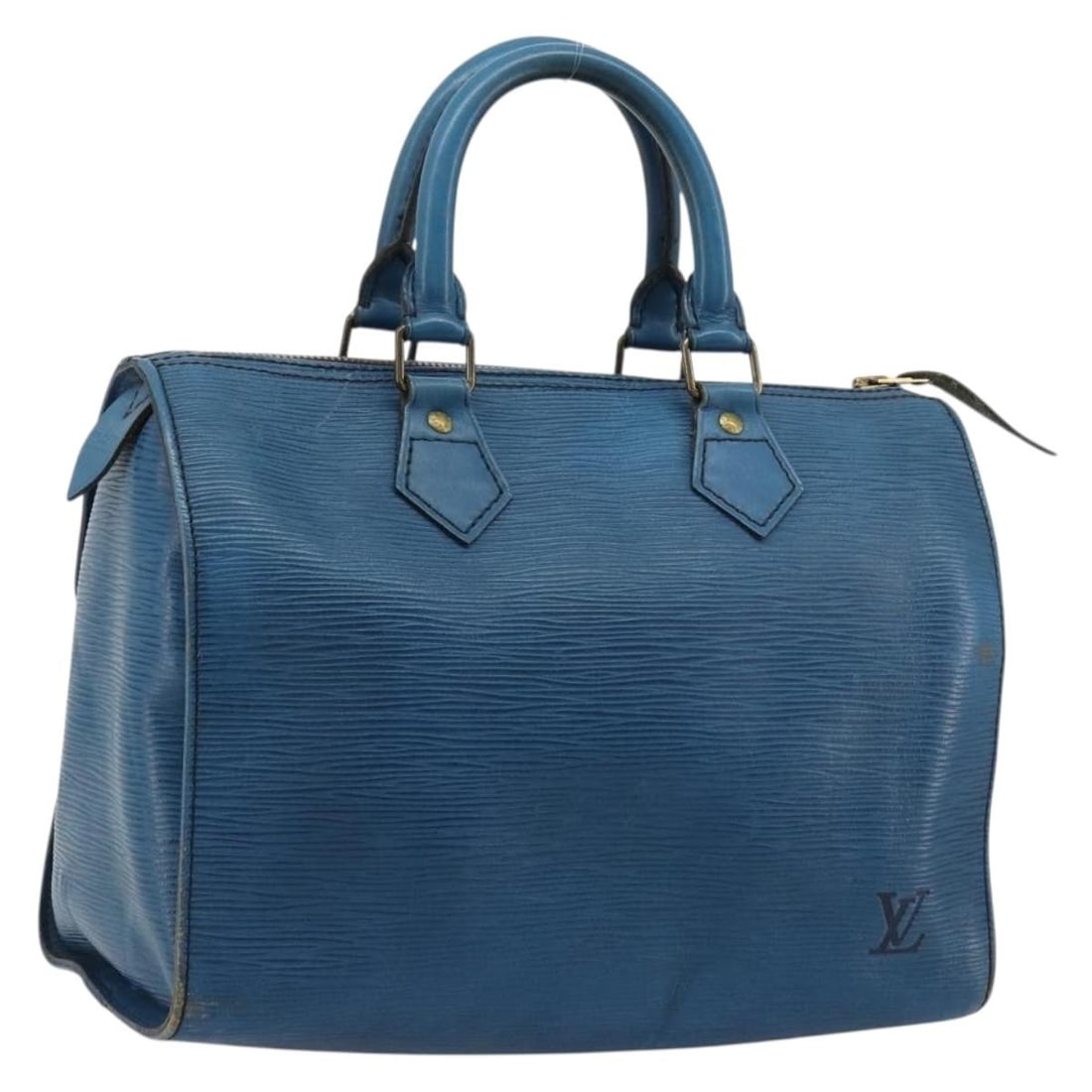 Louis Vuitton M43015 Speedy 25 Epi Leather Handbag Toledo Blue: Louis Vuitton M43015 Speedy 25 Epi Leather Handbag Toledo Blue Louis Vuitton Epi Speedy 25 handbag in Toledo Blue Epi leather. This women's handbag was made in France and is sold as pictured without t