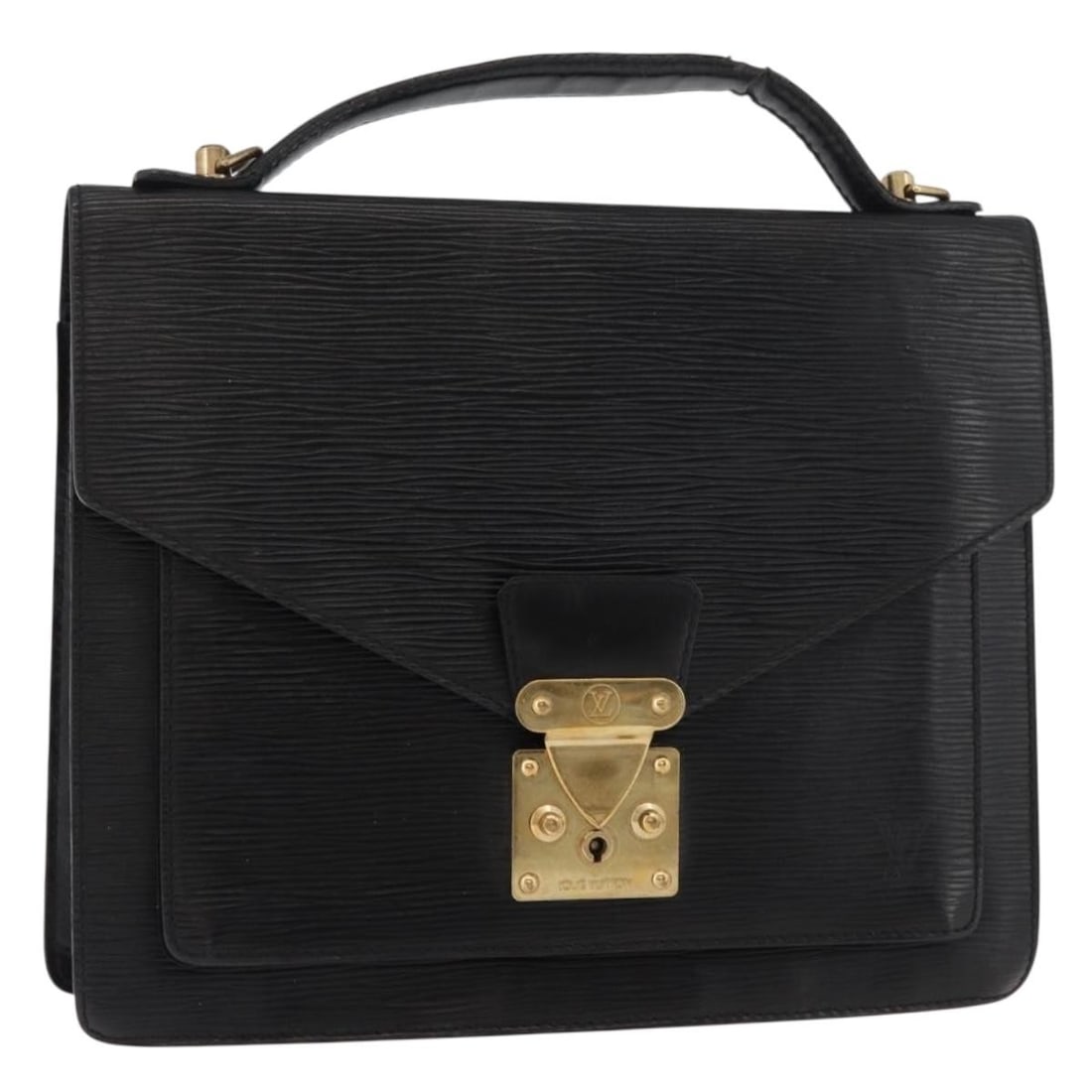 Louis Vuitton Monceau 28 Epi Leather Handbag Black M52122: Louis Vuitton Monceau 28 Epi Leather Handbag Black M52122 Louis Vuitton Epi Monceau 28 hand bag in black Epi leather, made in France. It comes with two keys and is identified by product line M52122. T